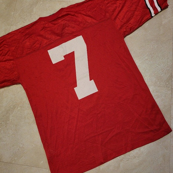 VTG NIKE Ohio State Buckeyes Mens M Medium Red #7 NCAA Football Jersey - Picture 14 of 16